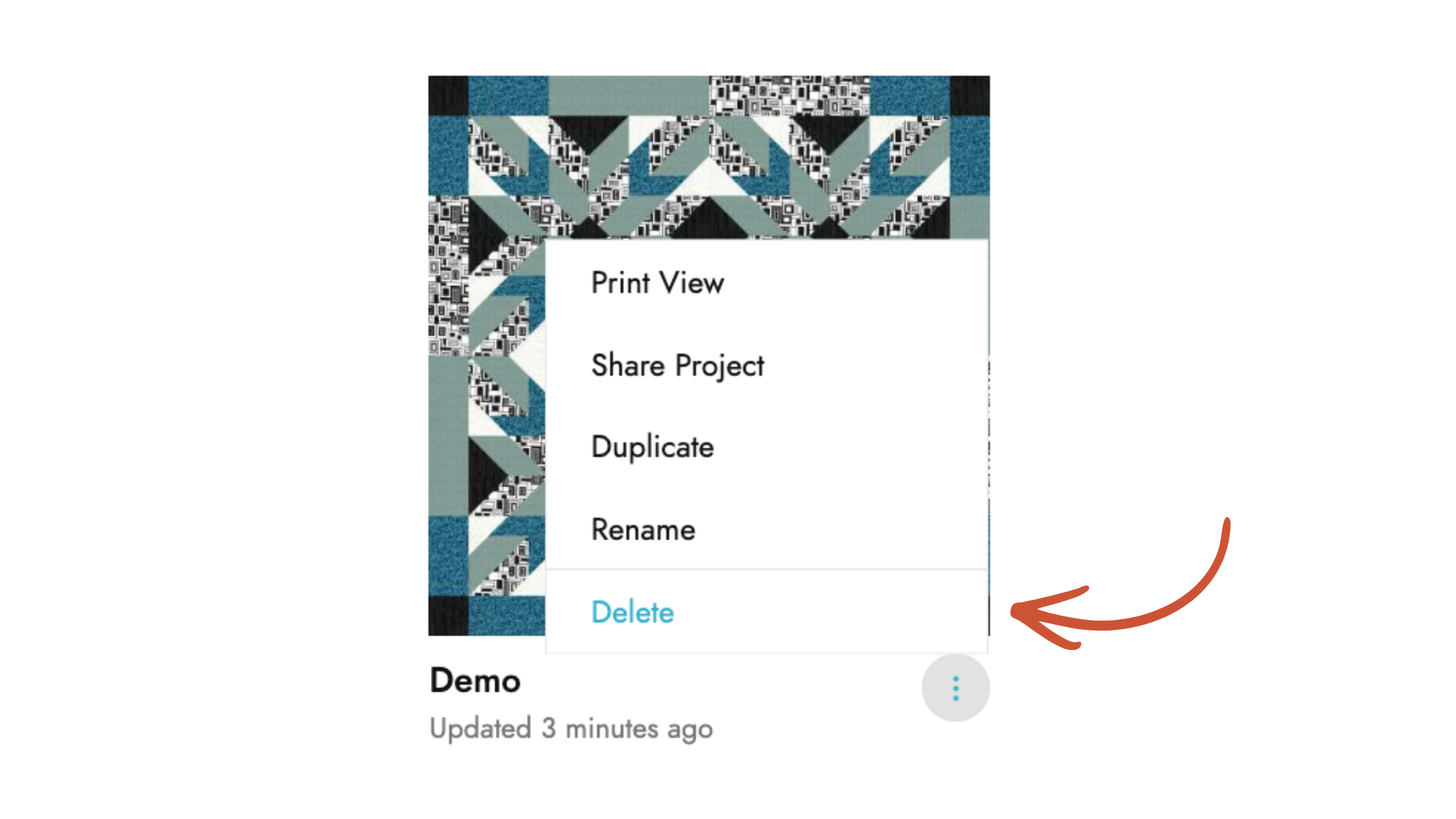 How to Delete a Project in Quiltster