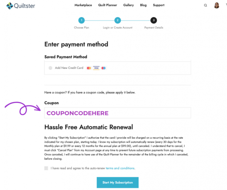 Quiltster Blog » How to Redeem Coupon Codes